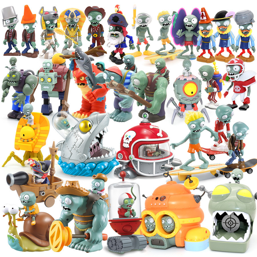 Jogo de Batalha Plantas vs. Zombies PVZ Zumbis em Lote Figuras de Plantas Podem disparar e lançar Brinquedos de Zumbis d