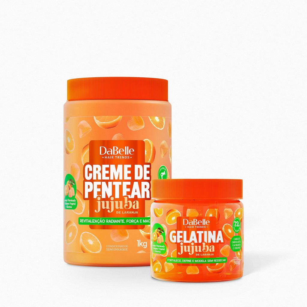 Kit Jujuba Laranja Creme de Pentear e Gelatina Dabelle Hair