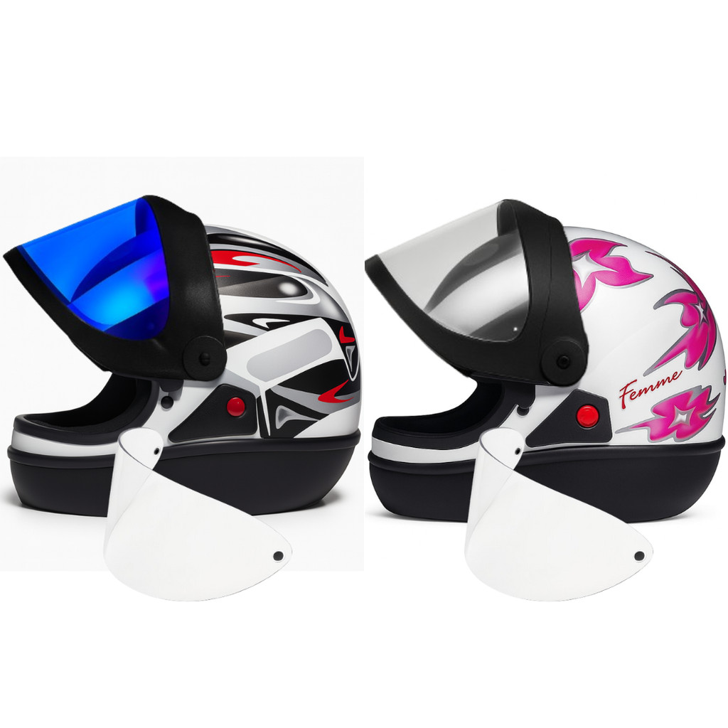 Kit 2 Capacete San Marino + Viseira Iridium/cromada 2.2mm