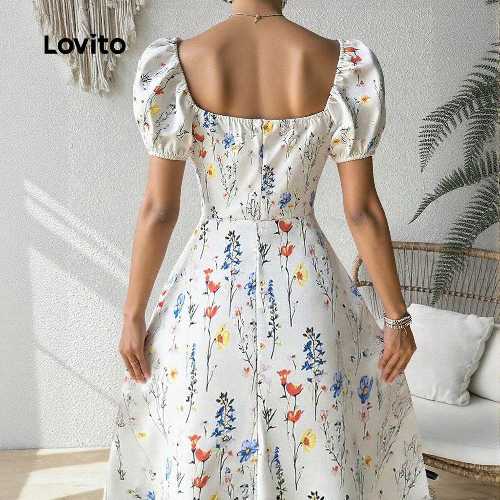 Detalhes do Lovito Vestido com Zíper Refine para Mulheres LBL30212