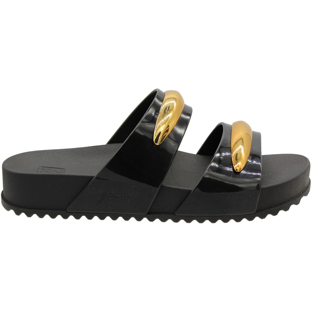 Chinelo Slide Feminino Plataforma Metal Zaxy