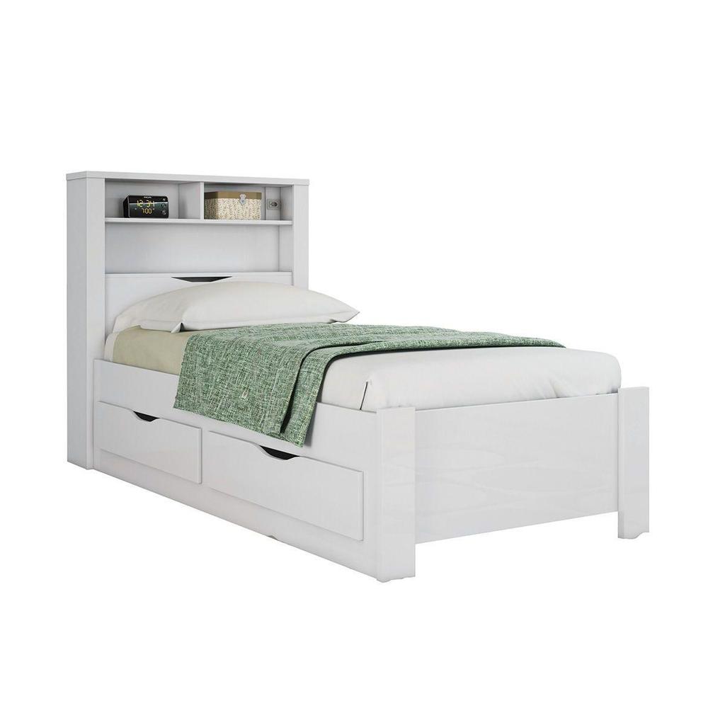 Cama Solteiro Multifuncional Invicta c/ 2 Gavetas Branco - Santos Andirá em Oferta na Shopee