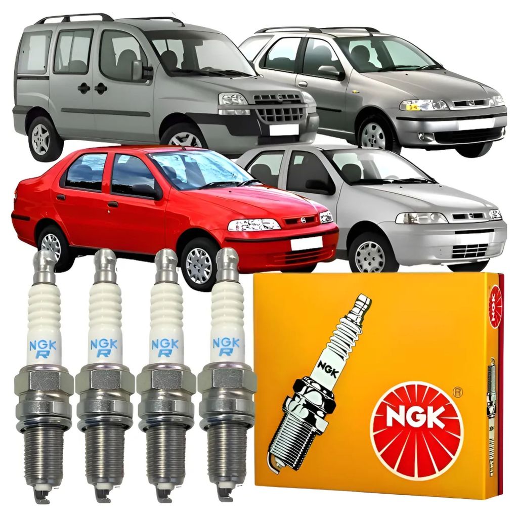 Jogo Velas NGK DCPR8E-N Fiat Palio Siena Doblò Fire 16V