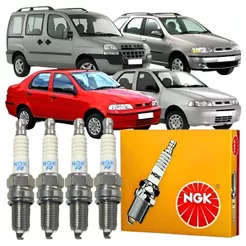 Jogo Velas NGK DCPR8E-N Fiat Palio Siena Doblò Fire 16V
