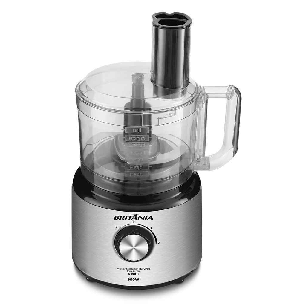 Detalhes do Multiprocessador Britânia 5 em 1 Inox 900W BMP2700P Turbo