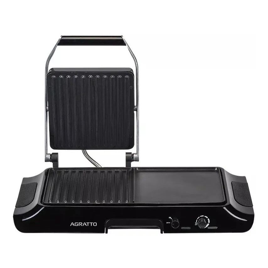 Grill Elétrico Agratto Mr Cheff Preto 220V 1600W Duo Grill GDG-02