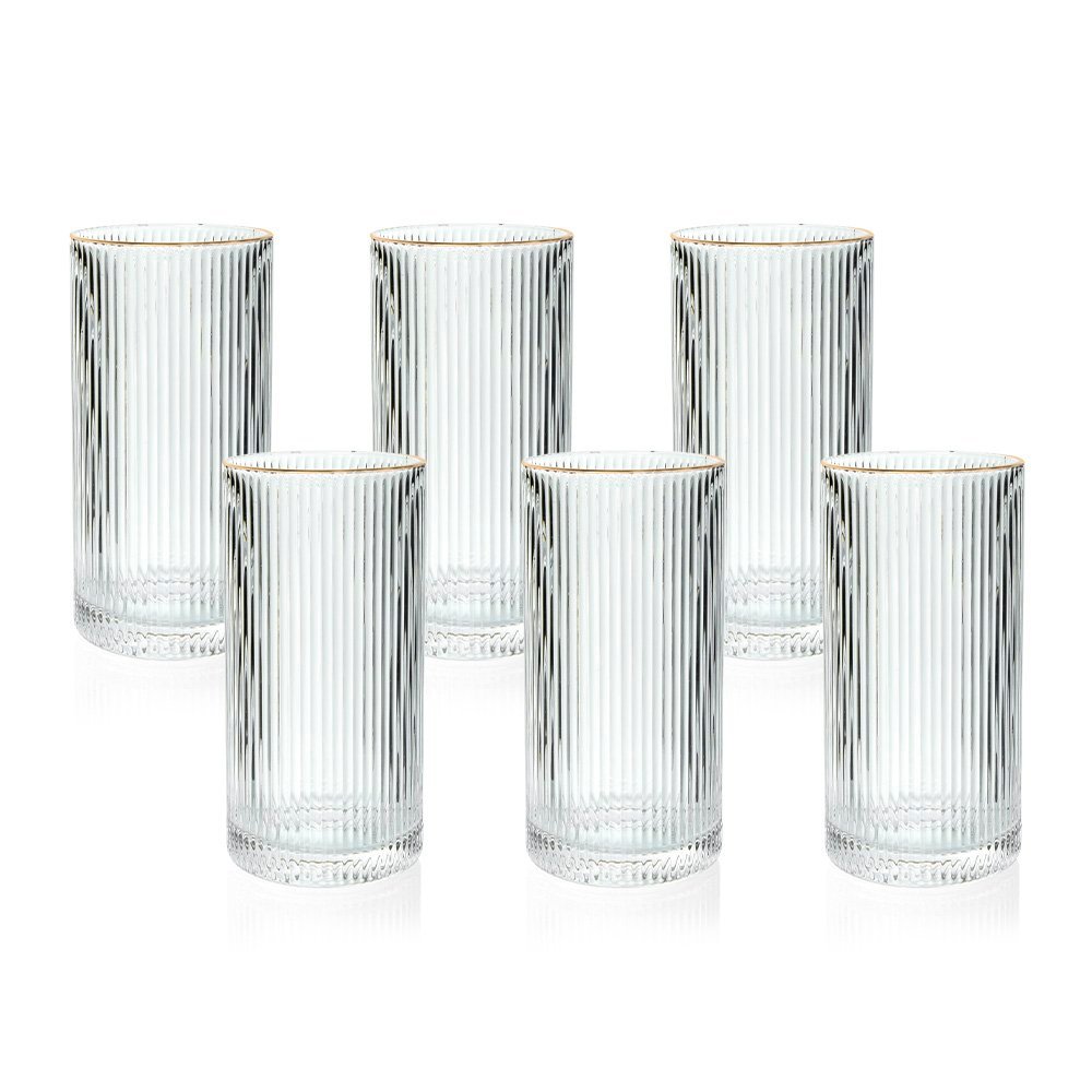 Jogo de Copos Copa e Cia 6 Peças Doré Lustra Transparente 340 ml
