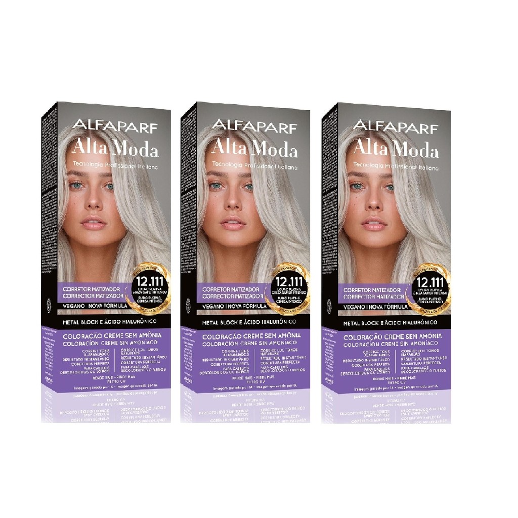 Alfaparf Alta Moda Kit 3 Unid Corretor Matizador 12.111 em Oferta na Shopee