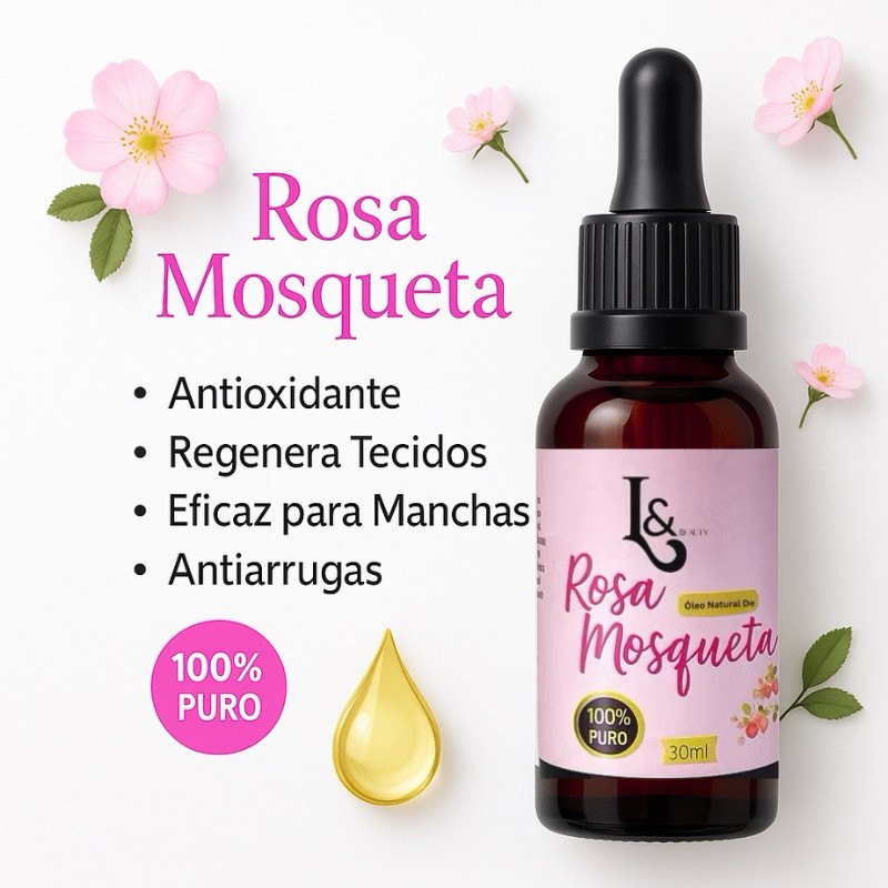 Óleo Rosa De Mosqueta 100% PURO L&Beauty 30ml