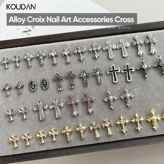 Nail Art Decoração De Unhas DIY Corações Metal Strass Cruz Pérola Retro Ouro Prata KOUDAN em Oferta na Shopee