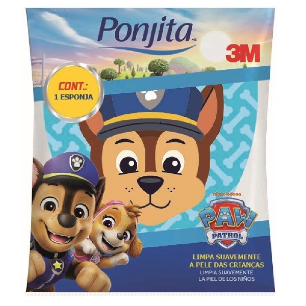 Esponja de Banho Ponjita Infantil Patrulha Canina 3M Chase
