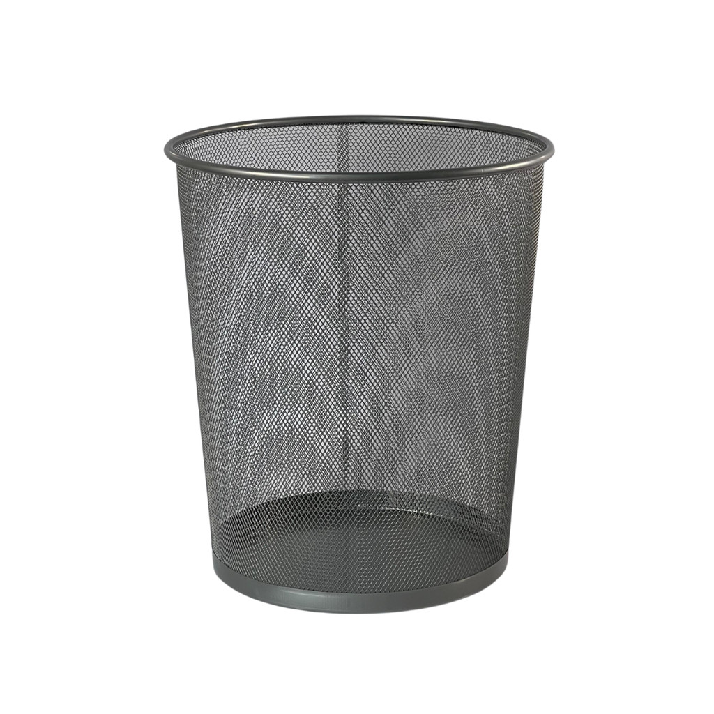 LIXEIRA TELADA METAL PRETA 12L MODERNA P/ ESCRITÓRIO
