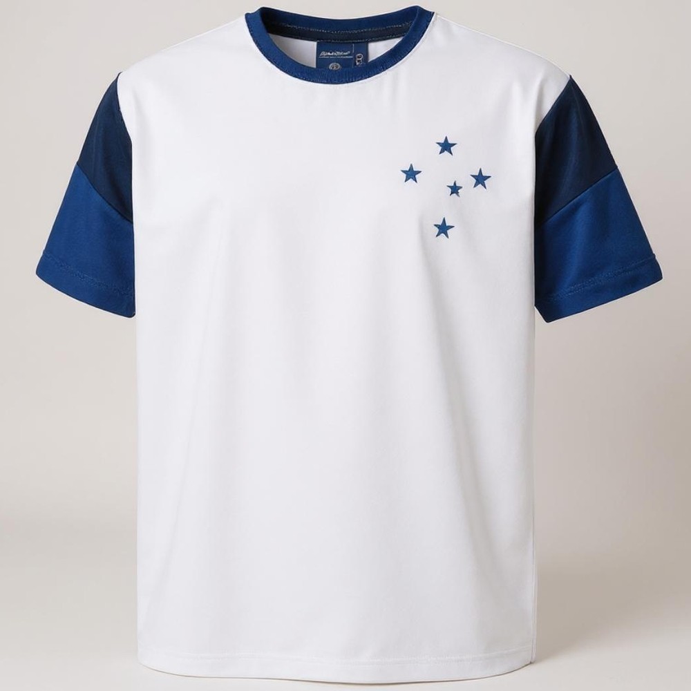Camiseta Cruzeiro Brilhar Masculina - Branco