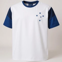 Camiseta Cruzeiro Brilhar Masculina - Branco