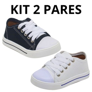 Kit 2 Tênis 2 Pares Infantil Menina e Menino Colegial Star Volta as Aulas Confortável em Oferta na Shopee