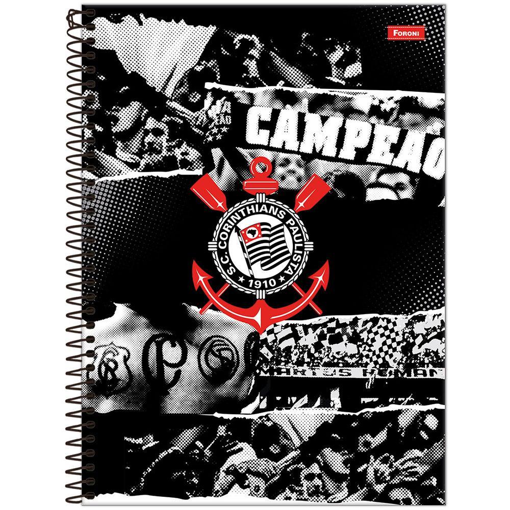 Caderno Universitário 20x27,5cm (Grande) 10 Matérias 160 Folhas Corinthians Campeão Foroni em Oferta na Shopee