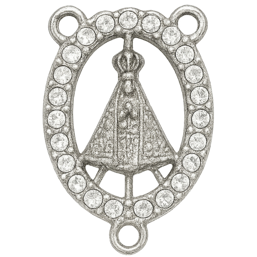Entremeio Nossa Senhora Aparecida Com Strass Para Terços Colares e Artesanatos Católicos