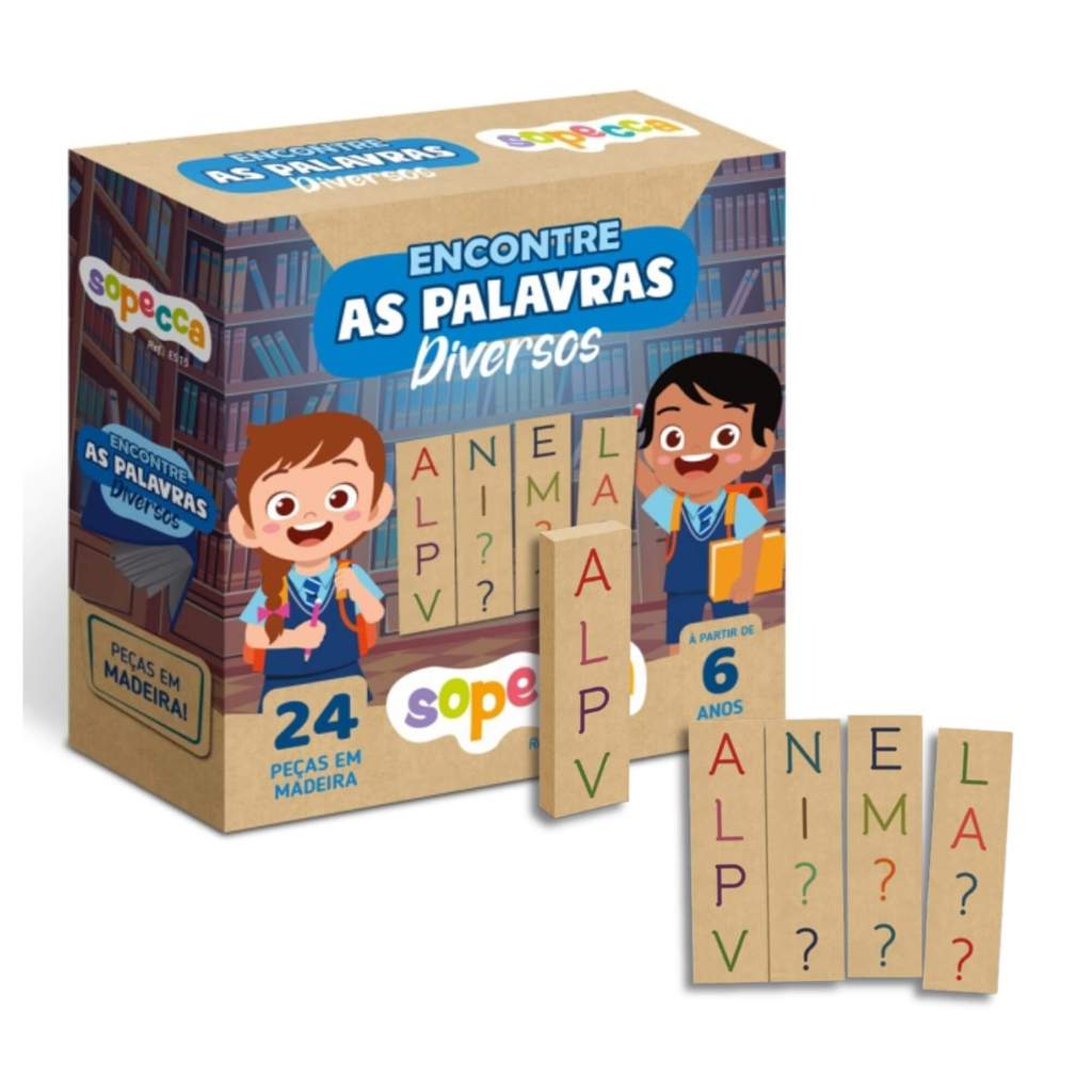 Jogo Infantil Educativo Encontre as Palavras Diversos Sopecca - ES15