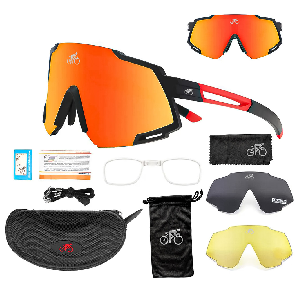 Óculos de ciclismo polarizados UV400 c/3 Lentes para Ciclismo Corrida Vôlei em Oferta na Shopee