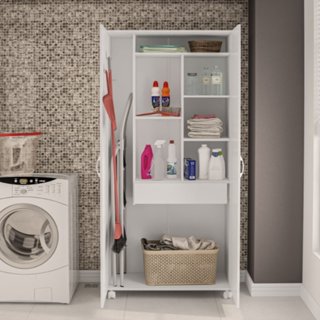 Armário Multiuso 2 Portas e 1 Gaveta São Paulo  Branco em Oferta na Shopee