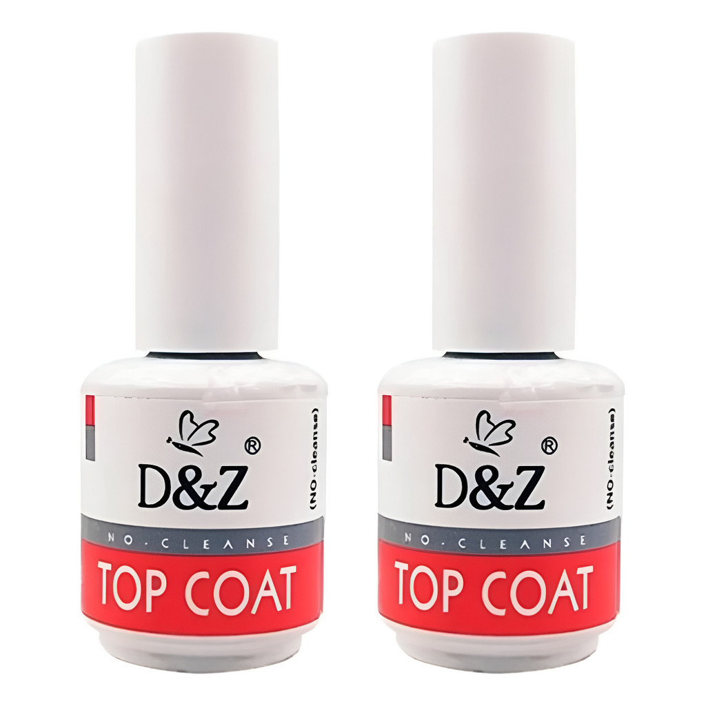 D&z Kit 2 Top Coat Selante Unha Gel Porcelana Color Branco