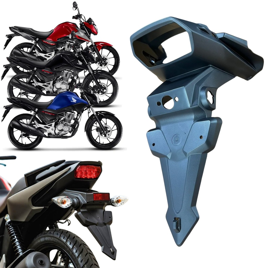 SUPORTE DE PLACA RABETA PARALAMA TRASEIRO HONDA CG TITAN FAN START 160 2025 2026 PARAMOTOS HONDA