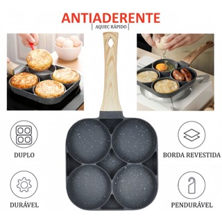 Frigideira Multifuncional 4 em 1 Antiaderente - Ideal para Carne Frita, Ovos, Lanche e Hamburgue, Uso Versátil em Oferta na Shopee