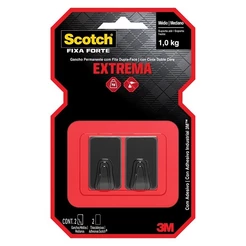 Gancho Medio SCOTCH Preto com 2 Unidades 3M