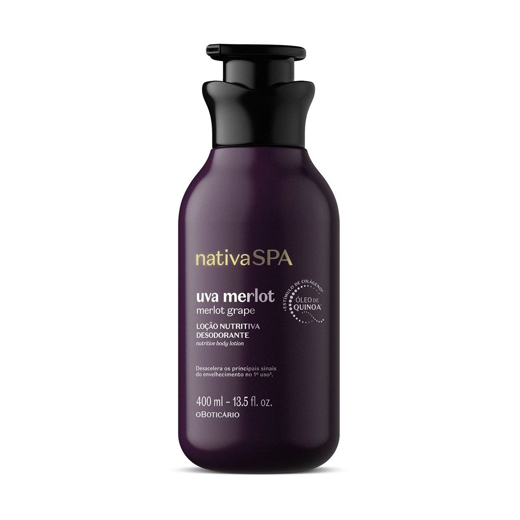 Loção Nutritiva Desodorante Corporal Nativa Spa Uva Merlot O Boticário 400ml REF 58978