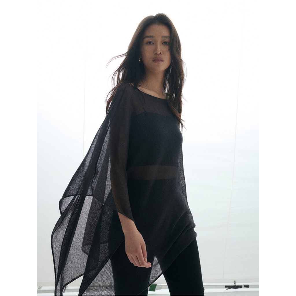 Francês Retro Irregular preto protetor solar blusa de malha feminina verão estilo fino oco exterior capa de seda gelo xa