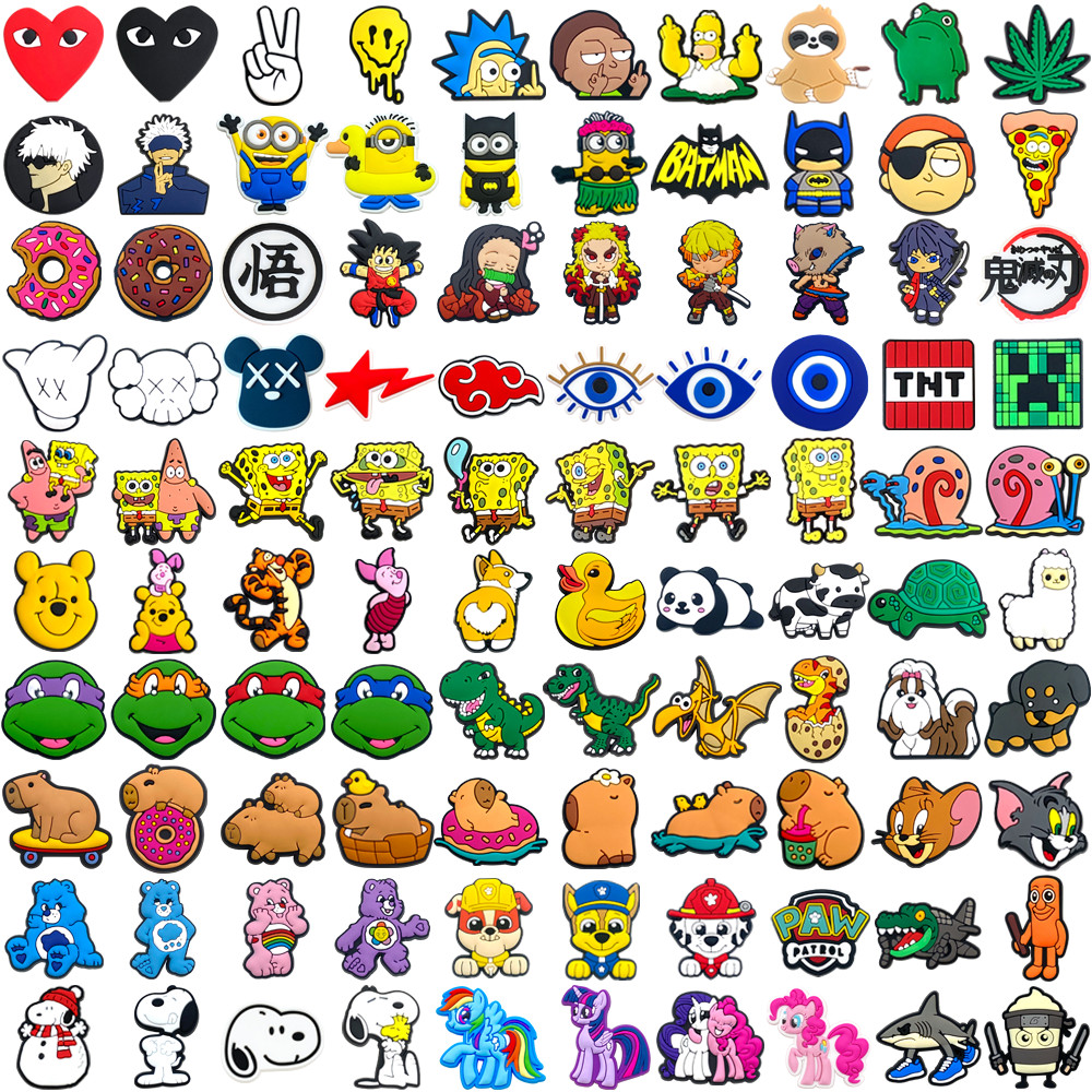 MEIDJ Encantos De Sapato 100 Padrão De Desenho Animado Decorações De Série De Animais Acessórios De PVC Com Botão em Oferta na Shopee