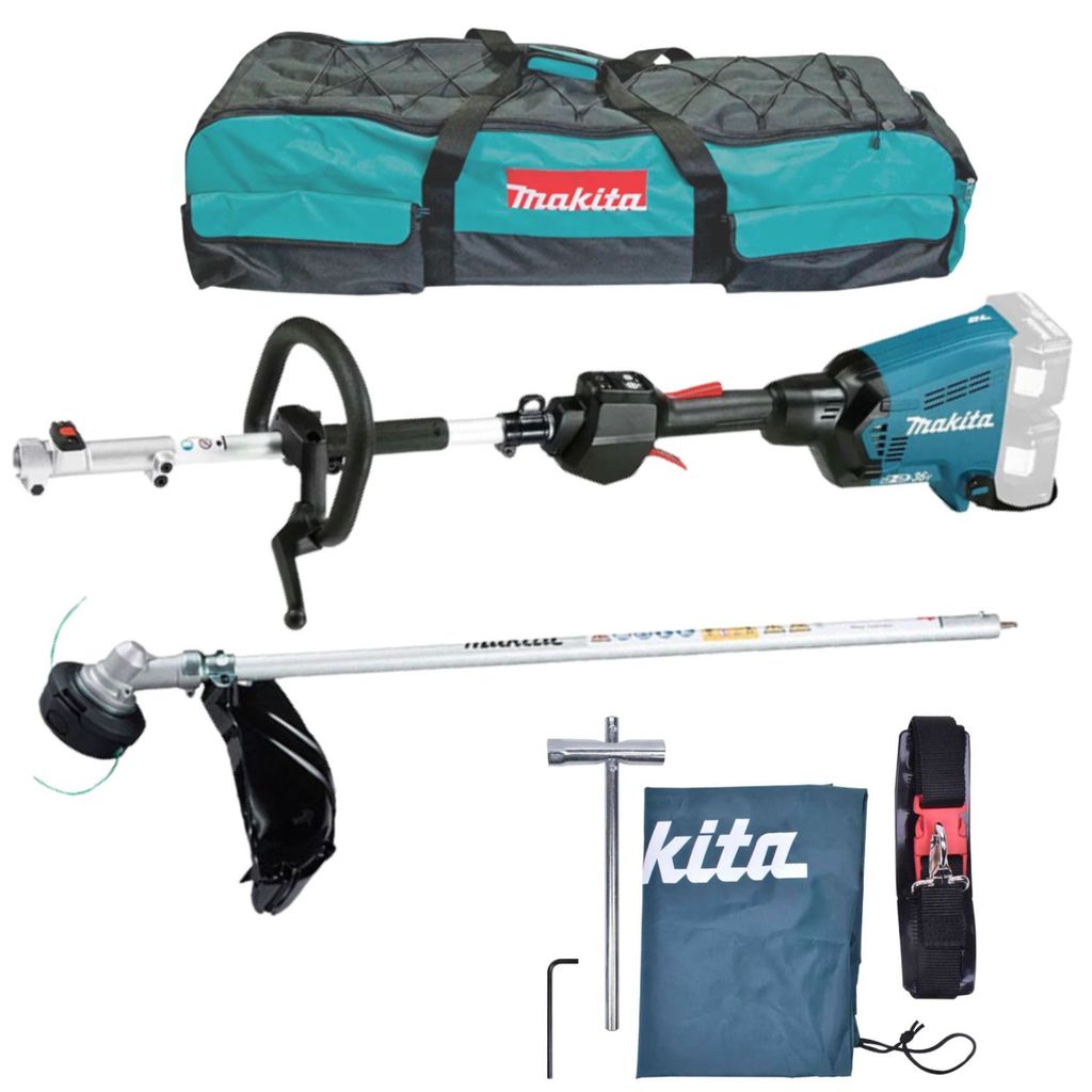 Multifuncional a Bateria 36V (18V + 18V) com Implemento de Roçadeira e Bolsa sem Bateria e Carregador Makita DUX60ZM3