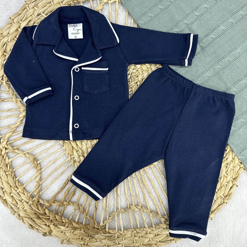 Conjunto Pijama Bebê Americano Menino e Menina Roupa de Dormir Infantil Confortável Algodão