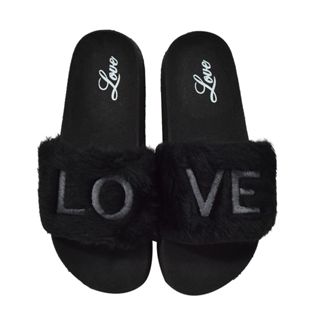 Chinelo feminino slide Love sandália sliper leve enfiar o pé macio confortável dia a dia pelúcia em Oferta na Shopee