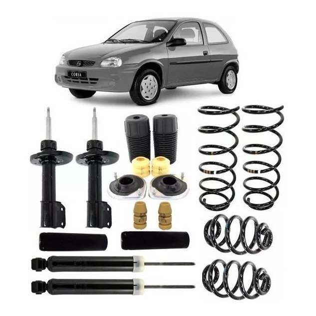 Kit Suspensão Completa 4 Amortecedor 4 Mola Batente Coxim Corsa Wind 1994 A 2003