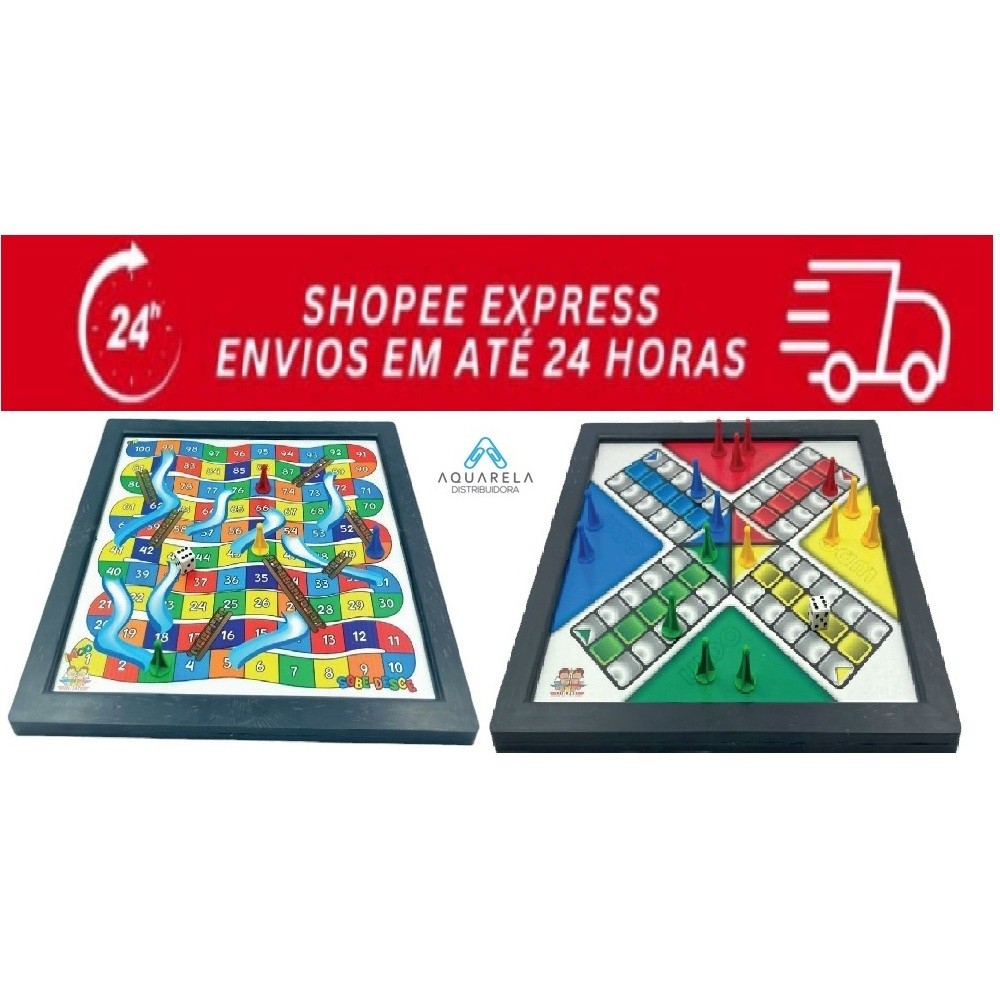 KIT COM 10 UND DE MINI LUDO E SOBE E DESCE 2 EM 1, JOGO TABULEIRO, JOGO EDUCATIVO