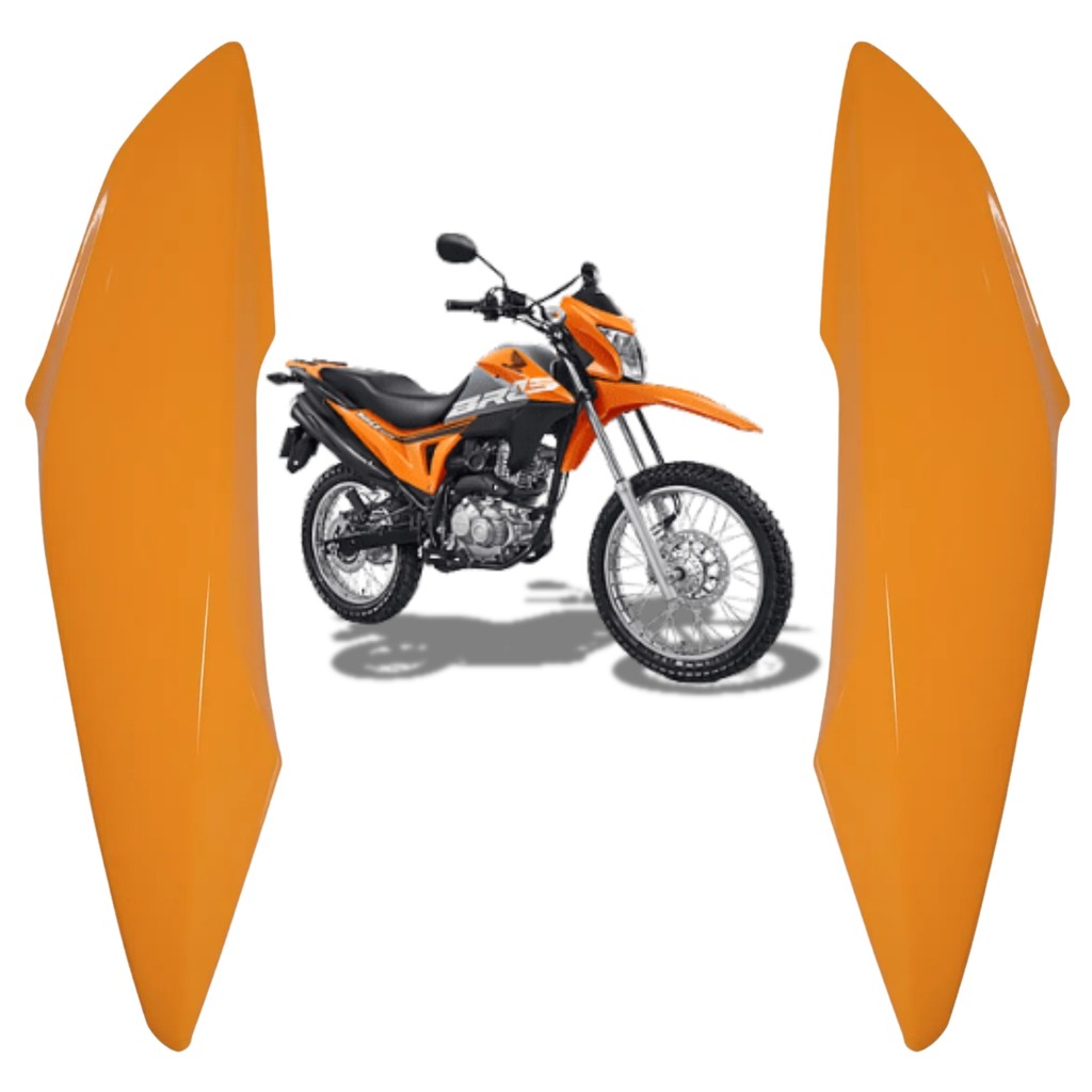 PAR ABA TANQUE ALETA ASA TAMPA LATERAL HONDA NXR BROS 160 LARANJA 2019 PARAMOTOS HONDA