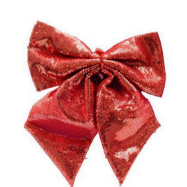 Laço Natalino Decorativo com Lantejoulas