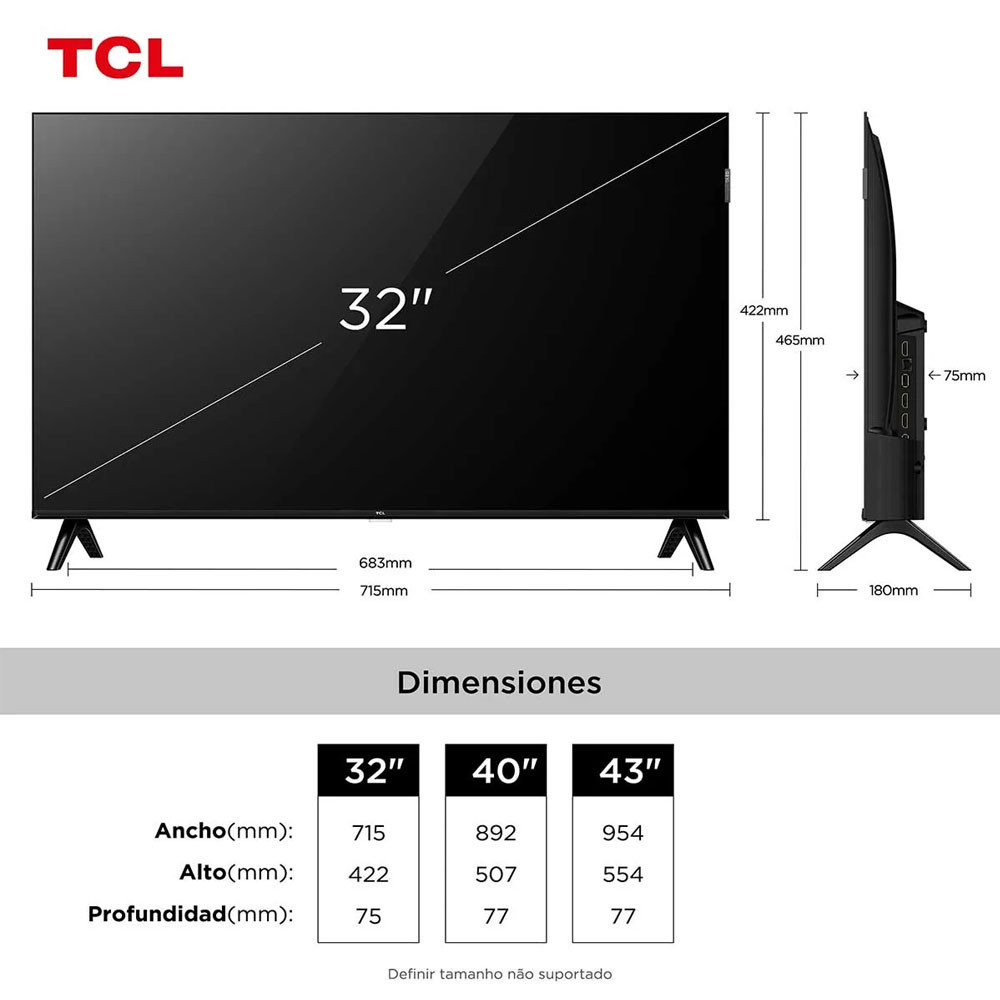 Smart TV TCL 32 32S5K FHD QLED HDR10 Google Tv - detalhe