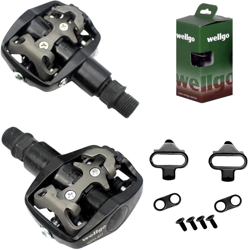 Par Pedal Mtb Clip Wellgo WPD-823 9/16 Rolamento com Tacos