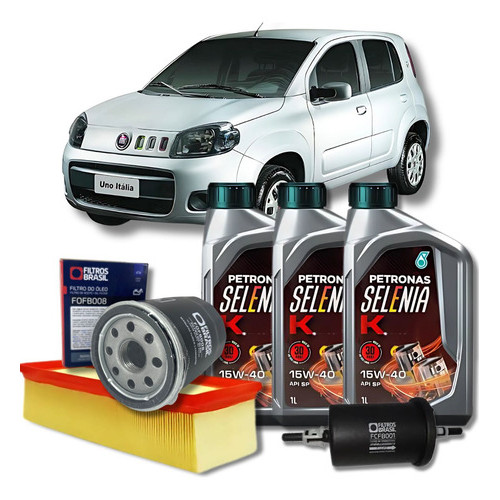 Kit Revisao Fiat Novo Uno 1.4 Flex Selenia K 15w40 em Oferta na Shopee