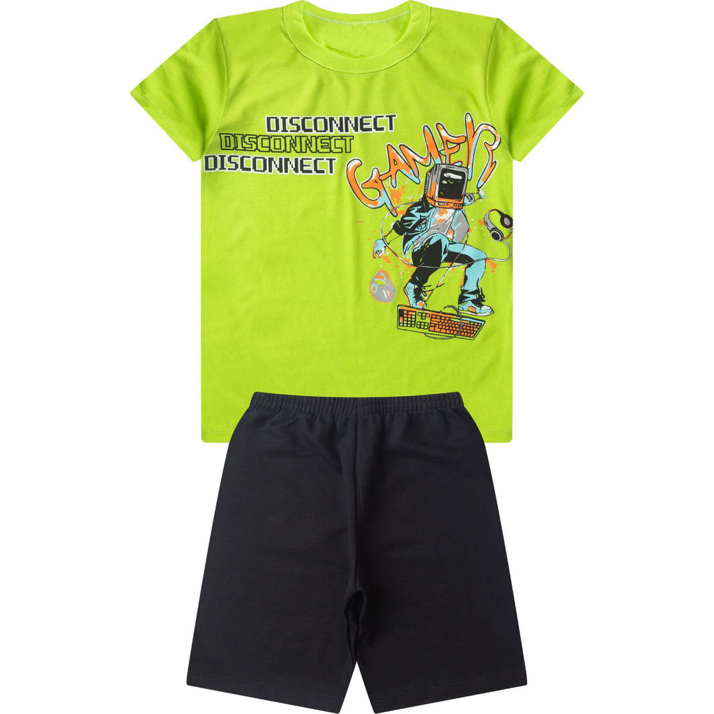 Conjunto Infantil Menino Básico Curto Select Verde em Oferta na Shopee