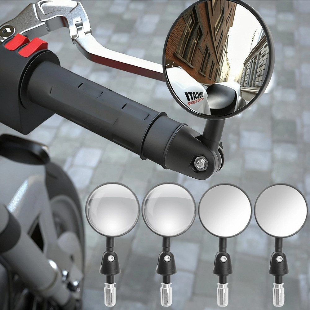 Espelho Retrovisor Giratório Para Guidão De Motocicleta , Universal , Grande Angular , Segurança , Acessórios De Ciclism