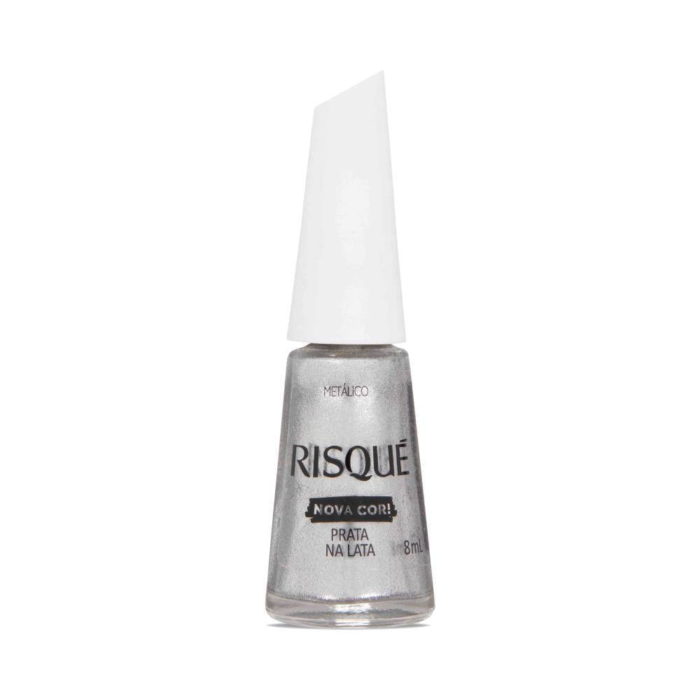 Esmalte Risqué Metálico Nova Cor Prata na Lata em Oferta na Shopee