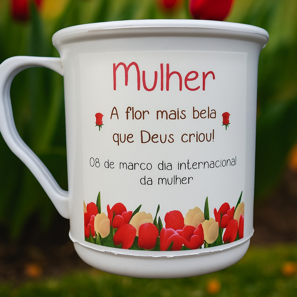 Kit 15 Canecas dia internacional das mulheres flor mais bela que Deus criou lembrancinha especial em Oferta na Shopee
