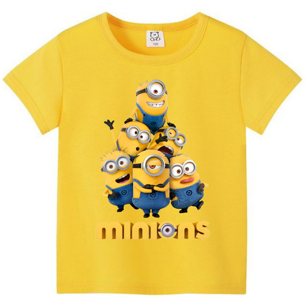 Camiseta infantil Minions desenho Juvenil Manga Curta Algodão Premium Ideal Dia Dia em Oferta na Shopee