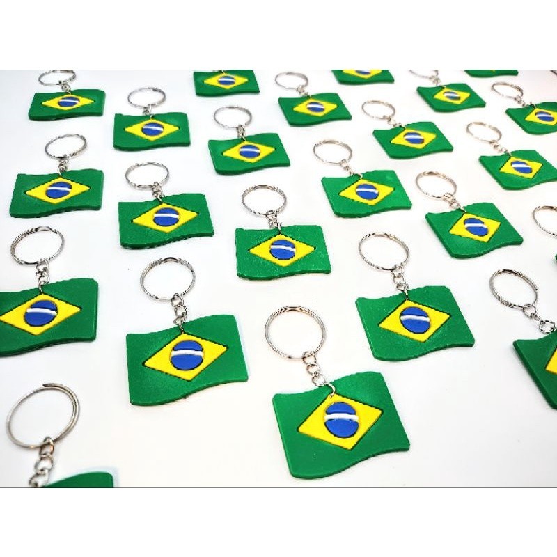 Bandeira Do Brasil Chaveirinho Copa 30un Barato Mimo Present Novo