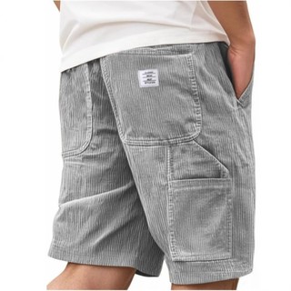 S-5XL Masculino Veludo Shorts Cintura Elástica Chinos Bermuda Na Altura Do Joelho Rua Verão Casual Roupa Solta Plus Size