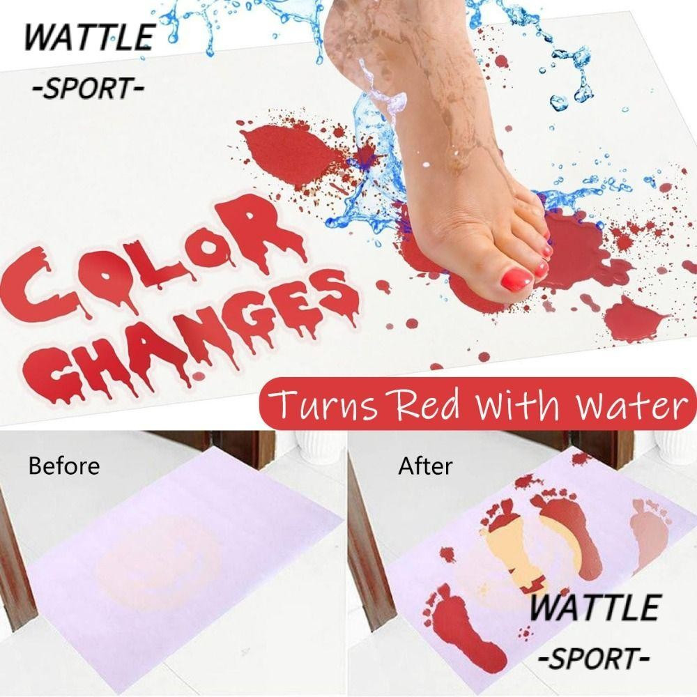 Tapete De Banho Que Muda De Cor WATTLE , Capacho Engraçado De Halloween Para Pegadinha , Sangue Antiderrapante Chuveiro em Oferta na Shopee