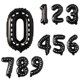 32 polegadas preto e branco listrado filme de alumínio digital balão/corrida temática festa de aniversário decoração em Oferta na Shopee